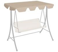 Toit de Rechange pour Balancelle de Jardin, Toile de Balancelle Housse de Rechange Toit Pare-Soleil de Balançoire Beige 188/168x145/110 cm