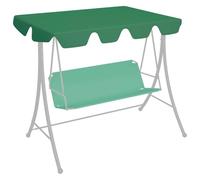 Toit de rechange pour balancelle en tissu imperméable enduit de PVC, toile verte avec 2 tunnels en tissu, bâche de toit hydrofuge facile à nettoyer