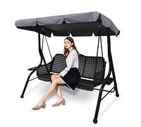 Toit de rechange universel pour balancelle de jardin, housse de rechange pour balançoire 3 places, imperméable couverture supérieure pour chaise à bascule pour jardin extérieur balançoire (L)