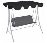 vidaXL Toit de rechange pour balancelle 188/168x145/110 cm Noir 100% polyester imperméable