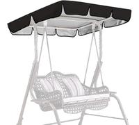 Toit de remplacement for balançoire de jardin 249x185x18cm, couverture de remplacement for balançoire de porche, bâche de couverture de toit d'auvent solaire pour(Black,164x114x15xcm)