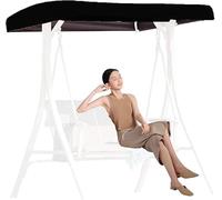 Toit de remplacement for balançoire jardin universelle, auvents extérieurs imperméables et résistants aux UV, auvent à bascule 2 3 places for siège patio(Black,210D: 191*120*18/23cm)
