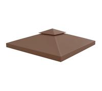 Outsunny Toile de rechange pour pavillon 3 x 3 m Polyester haute densité 180 g/m² Chocolat