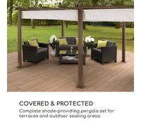 Toit de remplacement Pantheon Rust Pergola 200 g/m² Toile polyester 3x6 m y compris cordelette