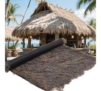 Toit D'herbe De Chaume Synthétique 1.6 X 65.6Ft,rouleau Chaume Artificielle Ignifuge,Toit De Paille Pour Tiki Bar,Jardin,Rouleau De Paille De Palmier Artificiel Pour Terrasse(Size:0.5*1m(1.6*3.2ft))