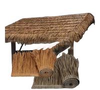 Toit en chaume artificielle rouleau jardin tiki bar toit en paille rouleau de chaume toit en feuilles de palmier artificielles pour Patio Parasol Clôture Décora(Size:7m/22.9ft,Color:jaune avec taches)