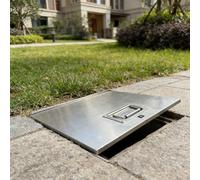 Toit Fenêtre de Couvercle de regard invisible portable avec poignées dissimulées, couvercles d'inspection métalliques personnalisables, carrés encastrés for fosses septiques(20x21"/50.80x53.34cm)