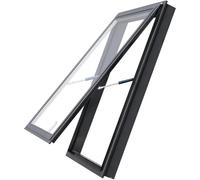 Toit Fenêtre de toit Skylights personnalisables avec double couche de verre trempé, Fenêtre de toit de ventilation de montage rinçage, Fenêtre universelle en aluminium(36x36in(91.5x91.5cm))