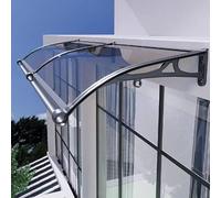Toit Marquise en Polycarbonate Bleu,Marquise de Porte d'Entrée Extérieur,Auvent de Patio Protection UV et Neige Silencieux,Terrasse Toit Abri,pour Cour,Balcon et Restaurant (100x170cm)