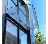 Toit Marquise en Polycarbonate Transparent Résistant aux UV à La Pluie et à La Neige,Auvent de Porte et Fenêtres,Auvent d'Entrée Silencieux et Isolant Thermique,pour Patio (50x420cm/20 x165)