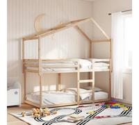 Toit pour lit d'enfant en pin massif 213 x 85,5 x 144,5 cm avec entrée ouverte, construction stable, accessoires pour sommier à lattes, grille, protection de matelas et montage