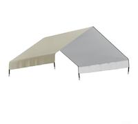 Toit pour poulailler recouvert de polyéthylène pour protection élémentaire avec emplacement stratégique de porte pour la mobilité des animaux (blanc)