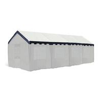 Toit de barnum/tente réception 3x10 m PE 180 g/m², toile de rechange, facile à poser - blanc/bleu