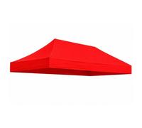 Toit rechange tonnelle pliante 3x6 m rouge, polyester 250 g/m² enduit PVC, bande d'étanchéité - 18 m²
