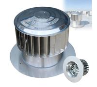 Toit rotatif for grille d'aération de 30,5 cm, capuchon de cheminée en acier inoxydable 304, ventilateur à turbine non alimenté, couvercle de conduit anti-courant d'air et anti-pluie(15.7in)