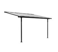 Toit terrasse ALUMINIUM HABRITA avec rideau d'ombrage extensible - 9,21 m² - gris anthracite