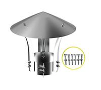 Toiture ronde en métal galvanisé, protection contre la pluie, couvercle de cheminée, cheminées, toit rond, toutes conditions météorologiques, sortie d'air ronde isolée, réglable, diamètre 29 cm x 50