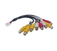 Toiumops Cable Adaptateur pour Android, 12 Broches CD Radio Voiture Universel 8 RCA Sortie Faisceau de câbles CCD AUX AV in Out câble Adaptateur