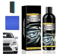 Toivize Polish Phare Voiture, Crème de Rénovation Phares, Kit Rénovation Phares avec Éponge et Chiffon, Élimine Oxydation, Jaunissement & Voile Terne, Compatible Tous Véhicules, 100g