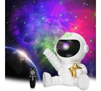 Toiyuen Astronaute Projecteur Galaxy, Projecteur Ciel Etoile Veilleuse avec 8 Nébuleuse 2 D'Étoile Luminosité Vitesse Réglables Rotation à 360 Decoration Chambre Cadeau de Noël Enfant et Adultes