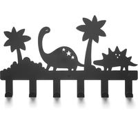 TOJ Living Kindergarderobe Pangea - 40CM - 6 Crochets - Penderie enfants - Penderie murale - Crochets de penderie - Crochets de penderie enfants - Kinder garderoben - Edelstahl - Dino / Dschungel - Sc