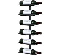 TOJ Living Weinregal Wand - Flaschenhalter wein - Wine rack - Flaschen organizer - Hängendes Weinregal - Geeignet für 6 Flaschen - Edelstahl - Matt Schwarz