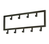 TOJ Porte-manteau mural avec 9 crochets - Porte-manteau mural suspendu - Porte-manteau - Acier inoxydable - 50CM - Noir mat