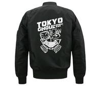 Tok-yo Gho-ul Blouson Homme Zippée, Veste de Randonnée avec Poches, Manteau Classique pour Outdoor Décontracté, Épais(4XL)
