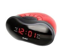 TOKAÏ - Radio réveil FM avec Prise USB pour Recharge téléphone Rouge