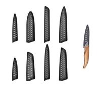 Tokaneit Protège Couteaux en Plastique,Protecteur de Gaine,Fourreau pour Couteau de Cuisine,Protecteurs pour Lames en Plastique,Protecteurs de Bords,Étui de Protection pour Couteau 8 Pièces Noir