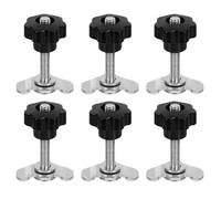 Tokaneit Raccords à Vis pour Rail D'arrimage M8x60 6 Pièces Raccords à Vis Simples pour Rail D'arrimage,Airline Ferrure D'extrémité en Acier Galvanisé,Accessoires 500 daN,Poignée en Etoile