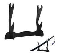 Tokaneit Support Épée Bois Katana Noir, Présentoir D'épée Samouraï Deux Couches, Porte-Épée Présentoir, pour la Décoration de la Maison, pour Couteau Katana, Wakizashi Tanto, Sabre Laser
