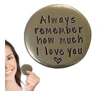 Tokens De Câlins De Poche En Étain - Pièces D'amour Sentimentales, Jeu De Jetons Faits À La Main | Des Poches Significatives Lui Offrent Elle, Des Rappels D'amour Inspirants, Des Charmes De Soutien Ém
