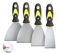 TOKERD 4 Pièces Spatule Enduit en Acier Inoxydable Couteau à Enduire 5, 7.6, 10.2, 12.7cm Spatule pour Masticage, Enlever Papier Peint, Bricolage
