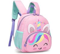 Tokeya Sac à Dos Enfant Filles, Sac Maternelle Scolaire Licorne avec Sangle de Poitrine, Ecole Sac à Dos pour Tout-petits Sacs Préscolaire Mignon Cartable pour 1 à 5 Ans, Rose