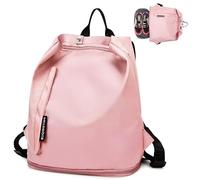 Tokeya Sac à Dos Sport Femme Fille, Sac de Voyage Etanche avec Compartiment Chaussure y Poche Humide Loisir Leger Sac Gym Petit Imperméable Sac Piscine pour Weekend Fitness Plage Natation, Rose