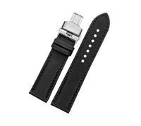 Tokicoo Bracelet de montre de sport en nylon étanche à dégagement rapide avec texture imitation fibre de carbone et doublure en cuir.,Pliant noir et argent,22 mm