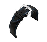 Tokicoo Bracelet de montre de sport en nylon étanche à dégagement rapide avec texture imitation fibre de carbone et doublure en cuir.,Épingle bleu-argent,21 mm