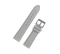 Tokicoo Bracelet de montre en nylon à dégagement rapide 20 mm/22 mm, design simple, avec doublure en cuir, pour montres à quartz et connectées.,Gris - Noir,20 mm