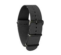 Tokicoo Bracelet de montre en nylon tissé noir de 18/19/20/21/22/23/24 mm avec fermoir à anneau en acier inoxydable noir, accessoires de remplacement,Noir - Boucle noire,21 mm