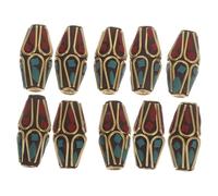 TOKIDNY 10 pièces Lot de Perles Tibétaines Cuivre pour Bracelets DIY Perles Intercalaires Vintage Ethniques Accessoires pour Fabrication de Colliers et Boucles Oreilles Style Bouddhiste