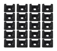 TOKIDNY 100 pièces Lot de Bases de Fixation pour Serre-câbles Plastique Noir Supports Selle pour Gestion de Câbles Tv USB et Informatique Durables et Faciles à Installer