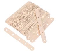 TOKIDNY 100 Pièces Lot de Bâtonnets Bois avec Trous Sticks pour Glaces et Pâtisseries Bois Naturel pour Créations DIY Pâtisseries et Loisirs Créatifs