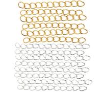 TOKIDNY 100 pièces Lot de Chaînes Rallonge pour Bijoux Extensions Réglables pour Colliers Bracelets Chevilles Accessoires DIY Argent et Or pour Création et Réparation de Bijoux