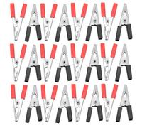 TOKIDNY 100 Pinces Crocodiles Électriques en Fer Nickelé Double Gaine Pvc, Design Compact et Polyvalent pour Test de Circuits Électriques et Bricolage