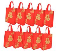 TOKIDNY 10pièces Réutilisable De Nouvel An Avec Poignées Pour De Fête Du Printemps Chinois Avec Motif De Félicité