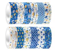 TOKIDNY 12 Pièces Ruban Washi Décoratif Hanoukka Masking Tape Adhésif pour Scrapbooking et Journaux DIY Fournitures de Loisirs Créatifs Ruban Papier Sans Résidu