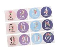TOKIDNY 12 pièces Stickers Set Creative Monthly Belly Decal Reusable Non-damaging Clothes Stickers For Newborn Photo Props And Growth Memory