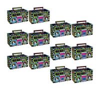 TOKIDNY 12pcs Boîtes Bonbonnière Rétro Cassette Années 80 en Papier, Design Pratique et Multi-usage pour Emballage de Fête Thème 80s, Décoration Délicate et Colorée