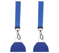 TOKIDNY 2 Pièces Cloche à Vache 3 Pouces Bleue avec Poignée et Bracelet pour Supporters Coupe du Monde, Son Clair et Prise en Main Facile en Métal et Tissu pour Jour de Compétition